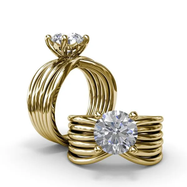 Twisted Triple Row Two-Toned Diamond Engagement Ring Image 4 Jim's Jewelers Tyler, TX