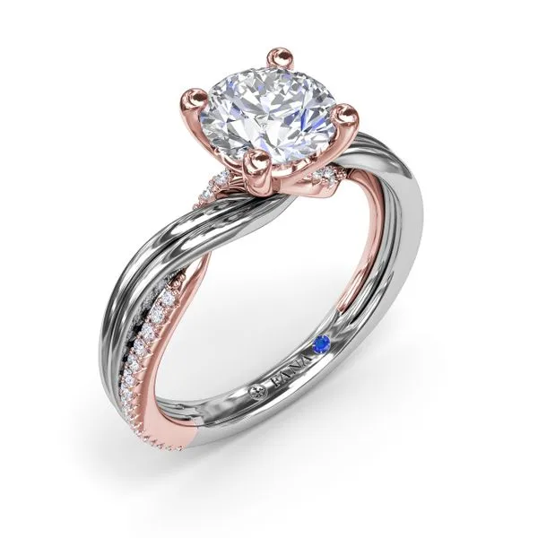 Two-Toned Twist Diamond Engagement Ring Moore Jewelers Laredo, TX
