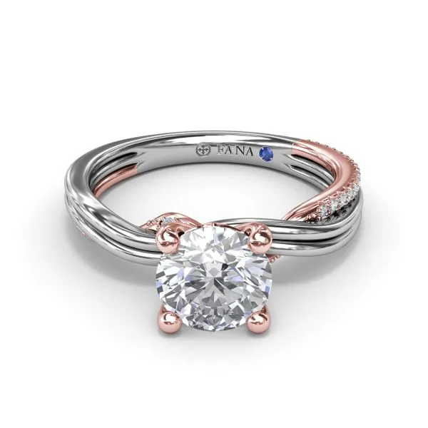 Two-Toned Twist Diamond Engagement Ring Image 3 Jim's Jewelers Tyler, TX