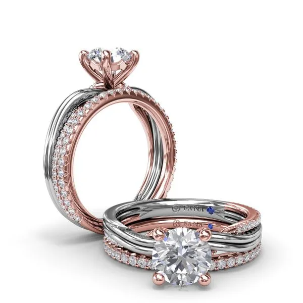 Two-Toned Twist Diamond Engagement Ring Image 4 Moore Jewelers Laredo, TX