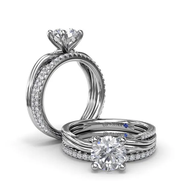 Two-Toned Twist Diamond Engagement Ring Image 4 Shipley's Fine Jewelry Hampstead, MD