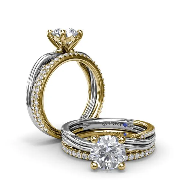 Two-Toned Twist Diamond Engagement Ring Image 4 Molinelli's Jewelers Pocatello, ID