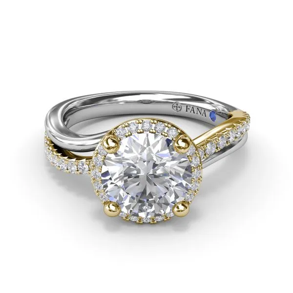 Two-Toned Halo Diamond Engagement Ring Image 3 Molinelli's Jewelers Pocatello, ID