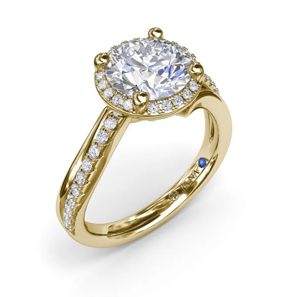 Two-Toned Halo Diamond Engagement Ring Jim's Jewelers Tyler, TX