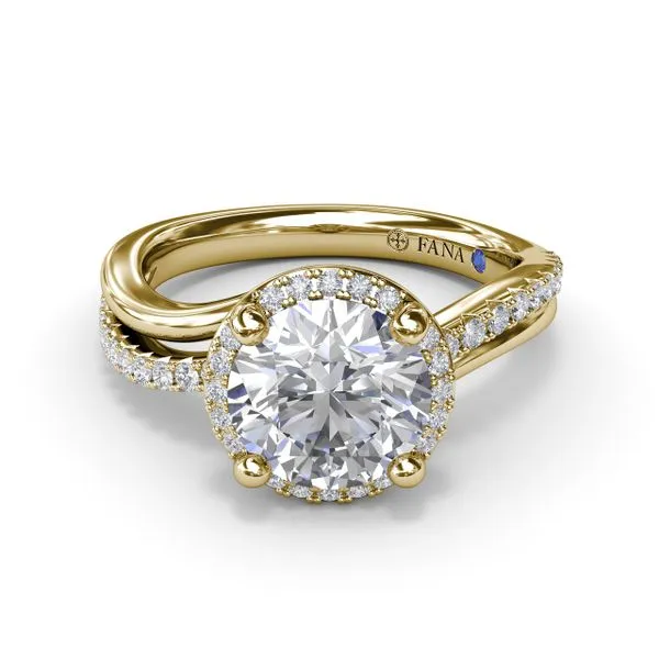 Two-Toned Halo Diamond Engagement Ring Image 3 Jim's Jewelers Tyler, TX