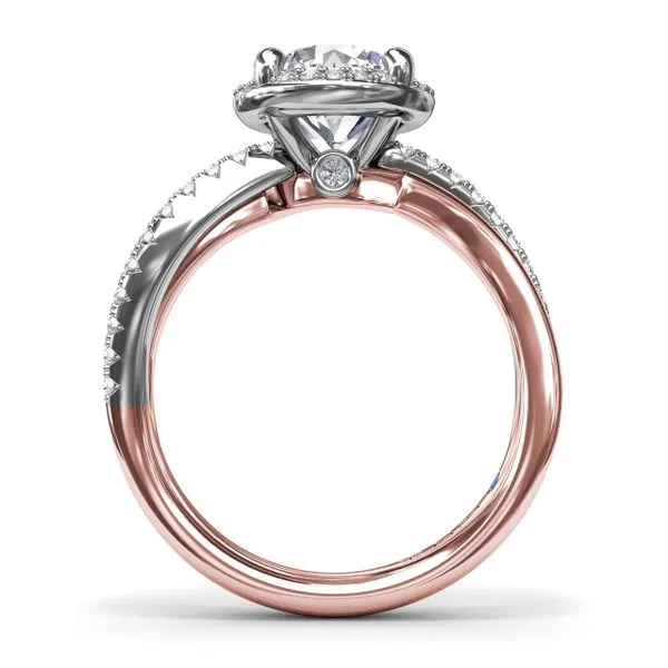 Two-Toned Halo Diamond Engagement Ring Image 2 The Diamond Center Claremont, CA