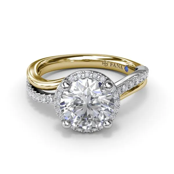 Two-Toned Halo Diamond Engagement Ring Image 3 Graham Jewelers Wayzata, MN