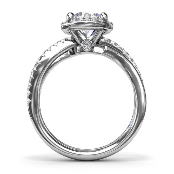 Two-Toned Halo Diamond Engagement Ring Image 2 Quenan's Fine Jewelers Georgetown, TX