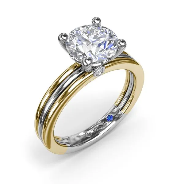 Triple-Row Two-Toned Round Diamond Engagement Ring Jim's Jewelers Tyler, TX
