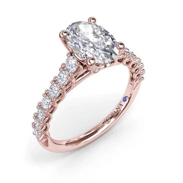 Trellis Set Oval Diamond Engagement Ring Quenan's Fine Jewelers Georgetown, TX