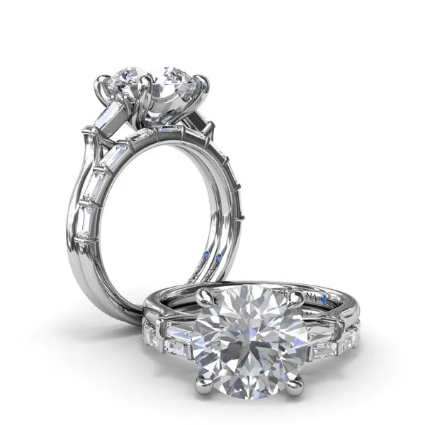 Tapered Baguette Diamond Engagement Ring Image 4 Moore Jewelers Laredo, TX