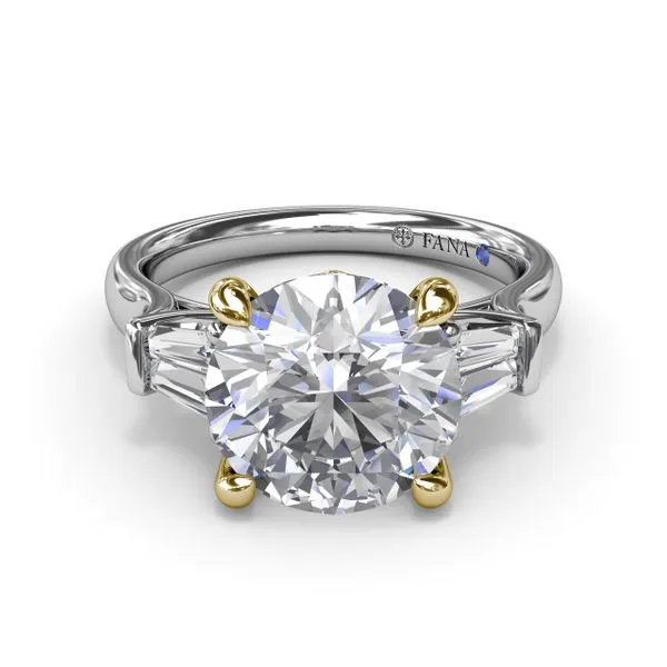 Double Tapered Baguette Diamond Engagement Ring Image 3 Steve Lennon & Co Jewelers  New Hartford, NY