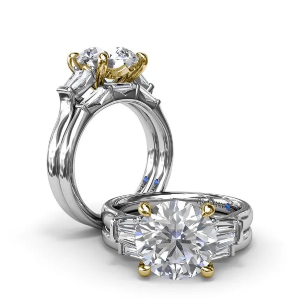 Double Tapered Baguette Diamond Engagement Ring Image 4 Steve Lennon & Co Jewelers  New Hartford, NY