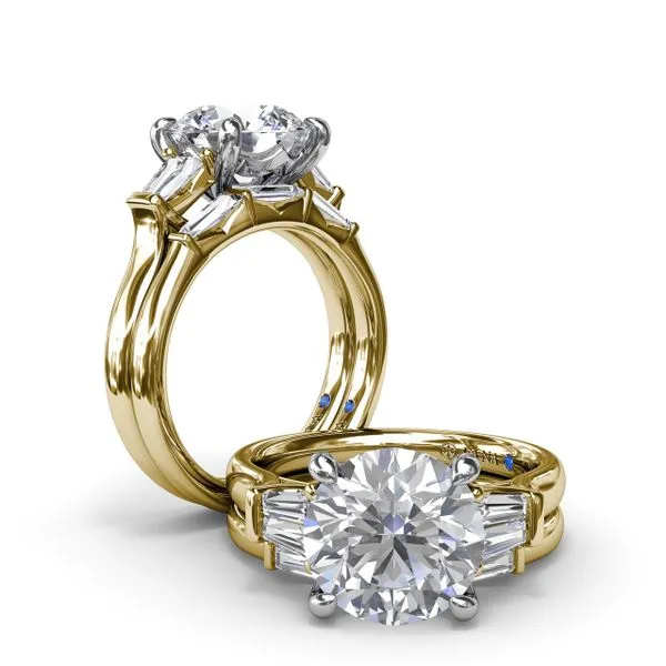 Double Tapered Baguette Diamond Engagement Ring Image 4 Steve Lennon & Co Jewelers  New Hartford, NY