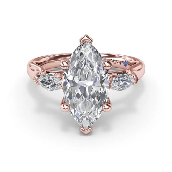 Marquise Three-Stone Diamond Engagement Ring Image 3 Moore Jewelers Laredo, TX
