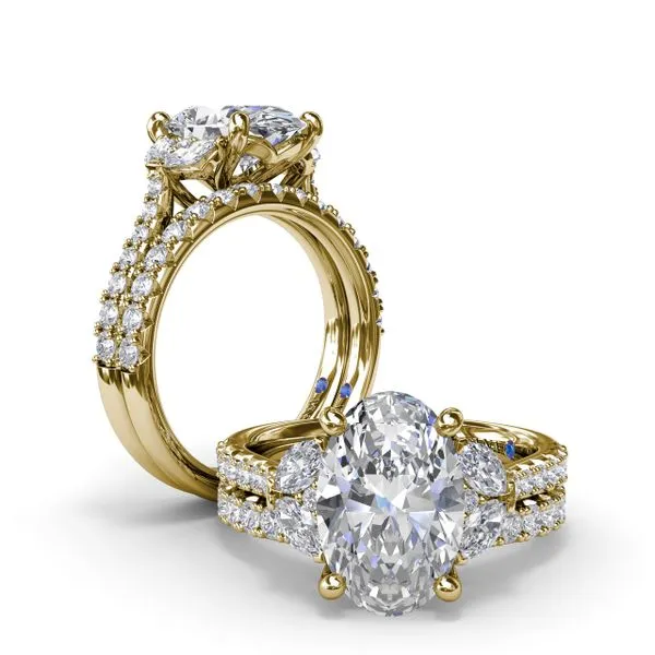 Marquise and Round Half-Moon Shaped Diamond Engagement Ring Image 4 Graham Jewelers Wayzata, MN