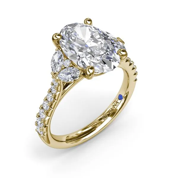 Marquise and Round Half-Moon Shaped Diamond Engagement Ring Shipley's Fine Jewelry Hampstead, MD