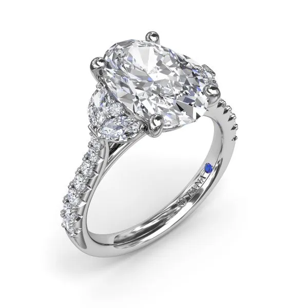 Marquise and Round Half-Moon Shaped Diamond Engagement Ring Moore Jewelers Laredo, TX