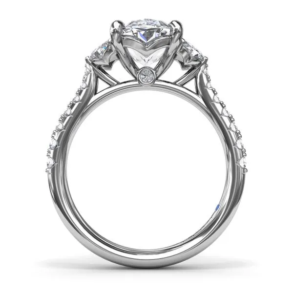Marquise and Round Half-Moon Shaped Diamond Engagement Ring Image 2 Moore Jewelers Laredo, TX