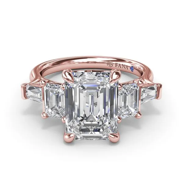 Bold Five-Stone Emerald-Cut Diamond Engagement Ring Image 3 Jim's Jewelers Tyler, TX