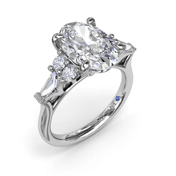 Oval Diamond Engagement Ring with Tapered Baguettes Quest Fine Jewelers Fairfax, VA