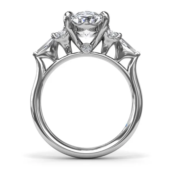 Oval Diamond Engagement Ring with Tapered Baguettes Image 2 Quest Fine Jewelers Fairfax, VA