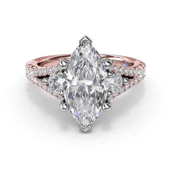 Split Shank Marquise Diamond Engagement Ring Image 3 Jim's Jewelers Tyler, TX