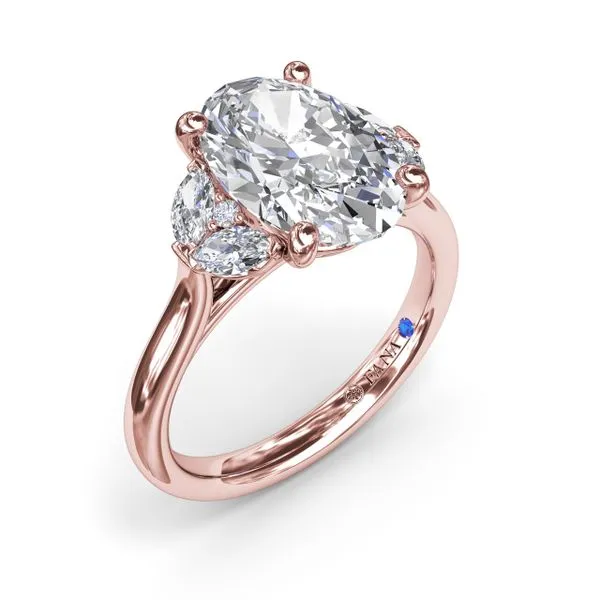 Marquise and Round Side-Stone Engagement Ring Quest Fine Jewelers Fairfax, VA