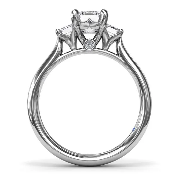 Three-Stone Emerald-Cut Engagement Ring Image 2 Moore Jewelers Laredo, TX
