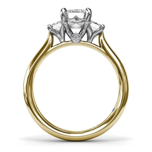 Three-Stone Emerald-Cut Engagement Ring Image 2 The Diamond Center Claremont, CA