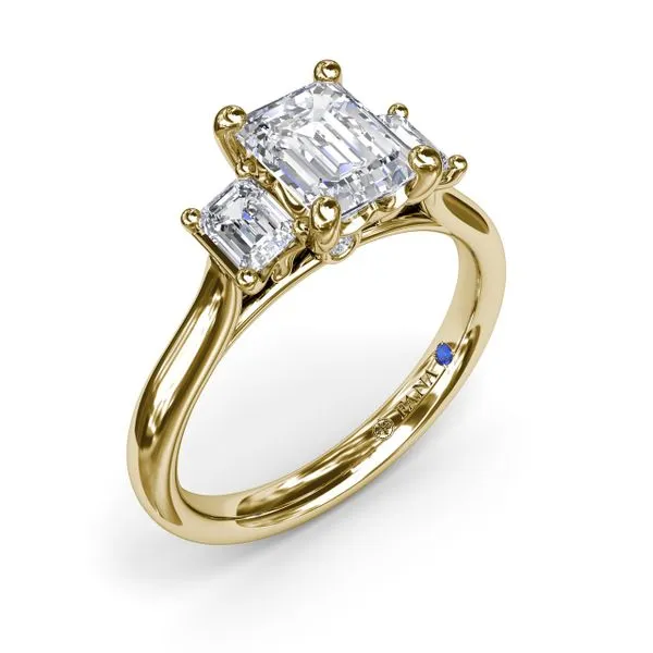 Three-Stone Emerald-Cut Engagement Ring Steve Lennon & Co Jewelers  New Hartford, NY