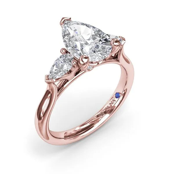 Three-Stone Pear Diamond Engagement Ring Quest Fine Jewelers Fairfax, VA