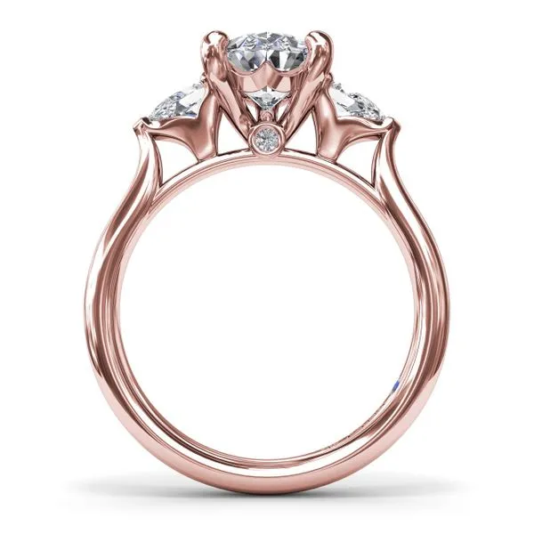 Three-Stone Pear Diamond Engagement Ring Image 2 Steve Lennon & Co Jewelers  New Hartford, NY