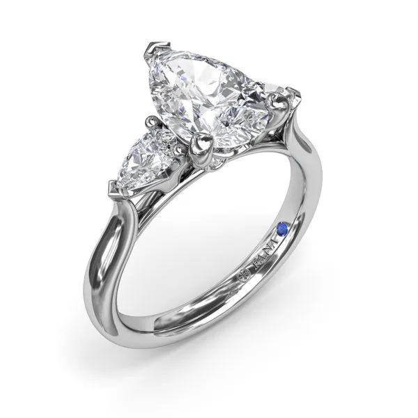 Three-Stone Pear Diamond Engagement Ring Quenan's Fine Jewelers Georgetown, TX