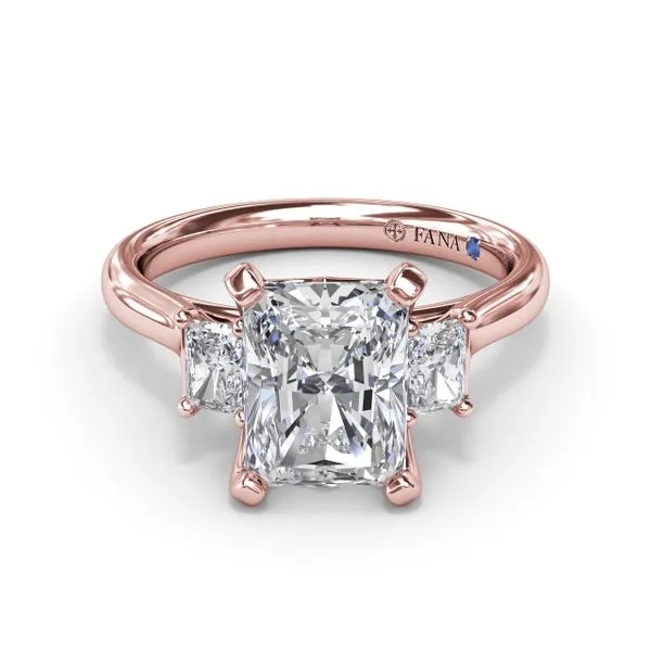 Three-Stone Radiant Engagement Ring Image 3 Jim's Jewelers Tyler, TX