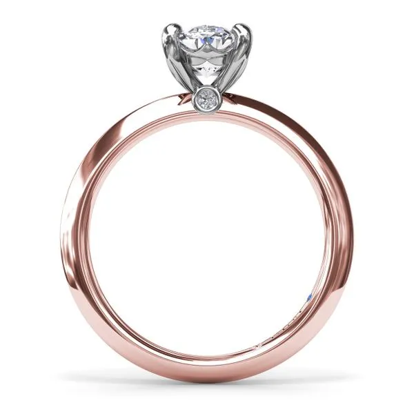 Two-Toned Solitaire Knife-Edge Diamond Engagement Ring Image 2 Quenan's Fine Jewelers Georgetown, TX