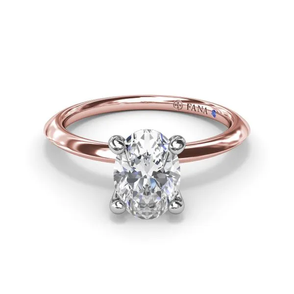Two-Toned Solitaire Knife-Edge Diamond Engagement Ring Image 3 Moore Jewelers Laredo, TX