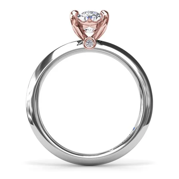 Two-Toned Solitaire Knife-Edge Diamond Engagement Ring Image 2 Stuart Benjamin & Co. Jewelry Designs San Diego, CA