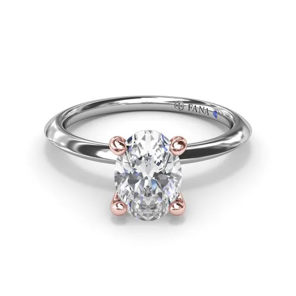 Two-Toned Solitaire Knife-Edge Diamond Engagement Ring Image 3 Stuart Benjamin & Co. Jewelry Designs San Diego, CA