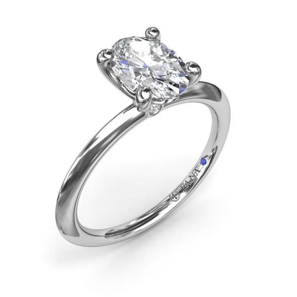 Two-Toned Solitaire Knife-Edge Diamond Engagement Ring Molinelli's Jewelers Pocatello, ID