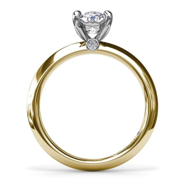 Two-Toned Solitaire Knife-Edge Diamond Engagement Ring Image 2 Jim's Jewelers Tyler, TX