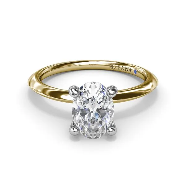 Two-Toned Solitaire Knife-Edge Diamond Engagement Ring Image 3 Shipley's Fine Jewelry Hampstead, MD