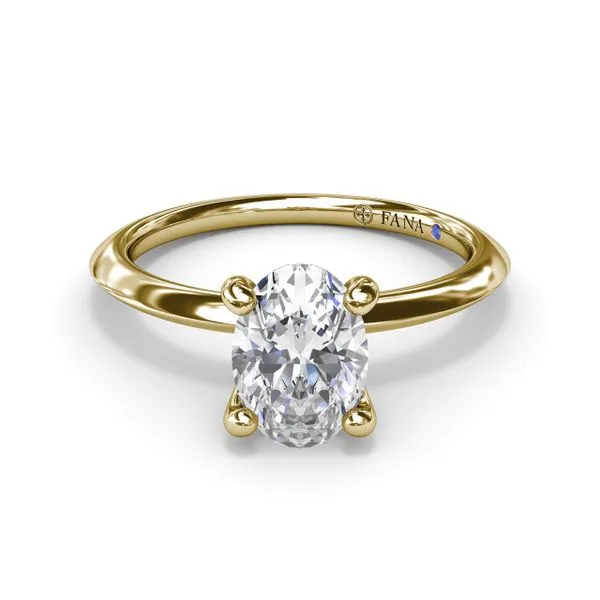 Two-Toned Solitaire Knife-Edge Diamond Engagement Ring Image 3 Molinelli's Jewelers Pocatello, ID
