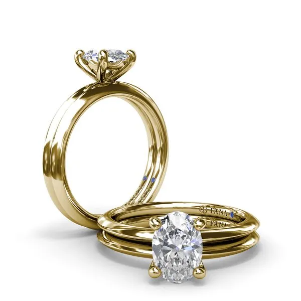 Two-Toned Solitaire Knife-Edge Diamond Engagement Ring Image 4 Molinelli's Jewelers Pocatello, ID