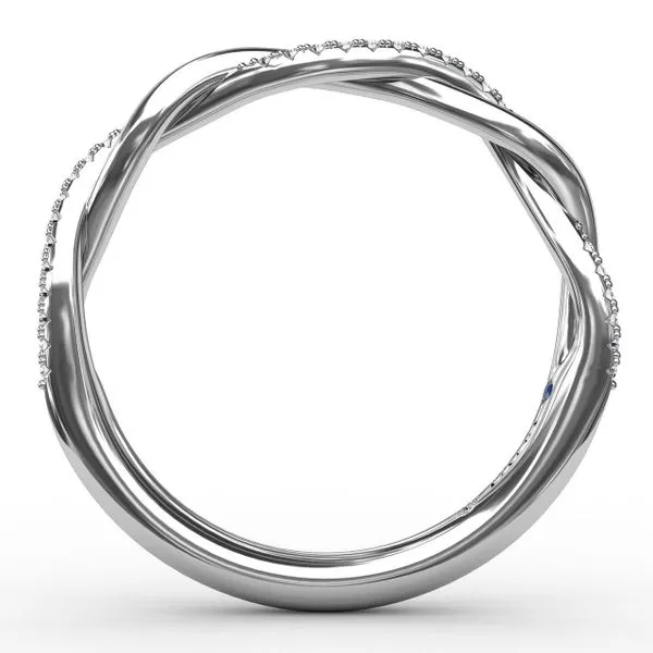 Diamond Twist Wedding Band Image 2 Gaines Jewelry FLINT, MI