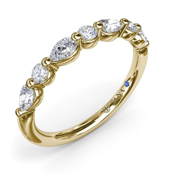Alternating Round and Teardrop Diamond Wedding Band  Image 2 Castle Couture Fine Jewelry Manalapan, NJ