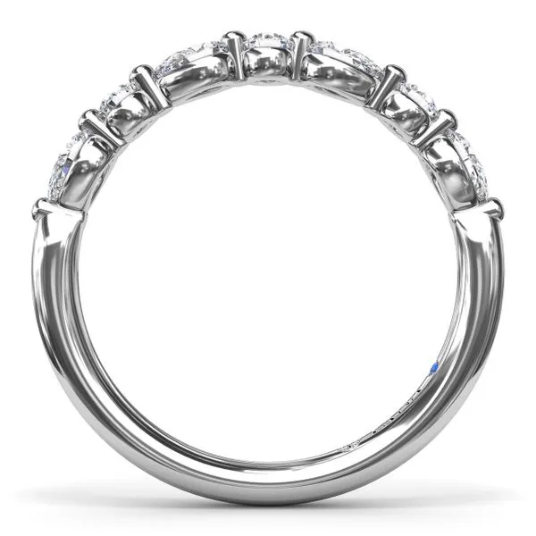 Alternating Round and Teardrop Diamond Wedding Band  Image 3 Castle Couture Fine Jewelry Manalapan, NJ