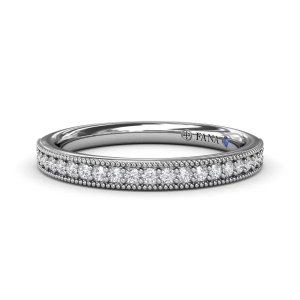 Milgrain and Diamond Wedding Band Quest Fine Jewelers Fairfax, VA