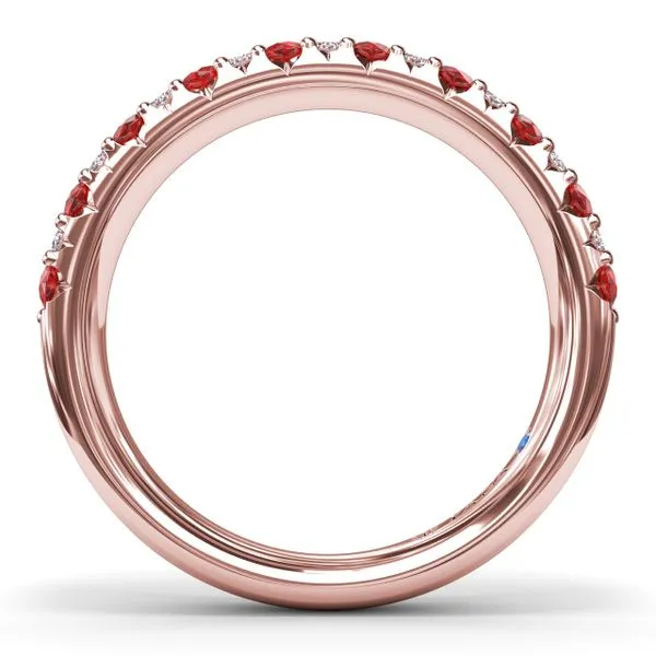 Pave Ruby and Diamond Wedding Band Image 3 Quenan's Fine Jewelers Georgetown, TX