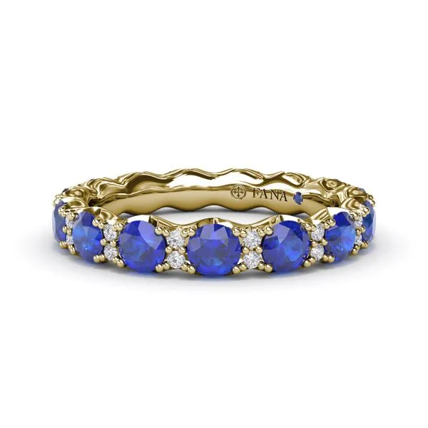 Round Sapphire and Diamond Eternity Band The Diamond Center Claremont, CA